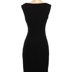 CLASSIQUES ENTIER Size 2 black ruched sleeveless dress in excellent condition
